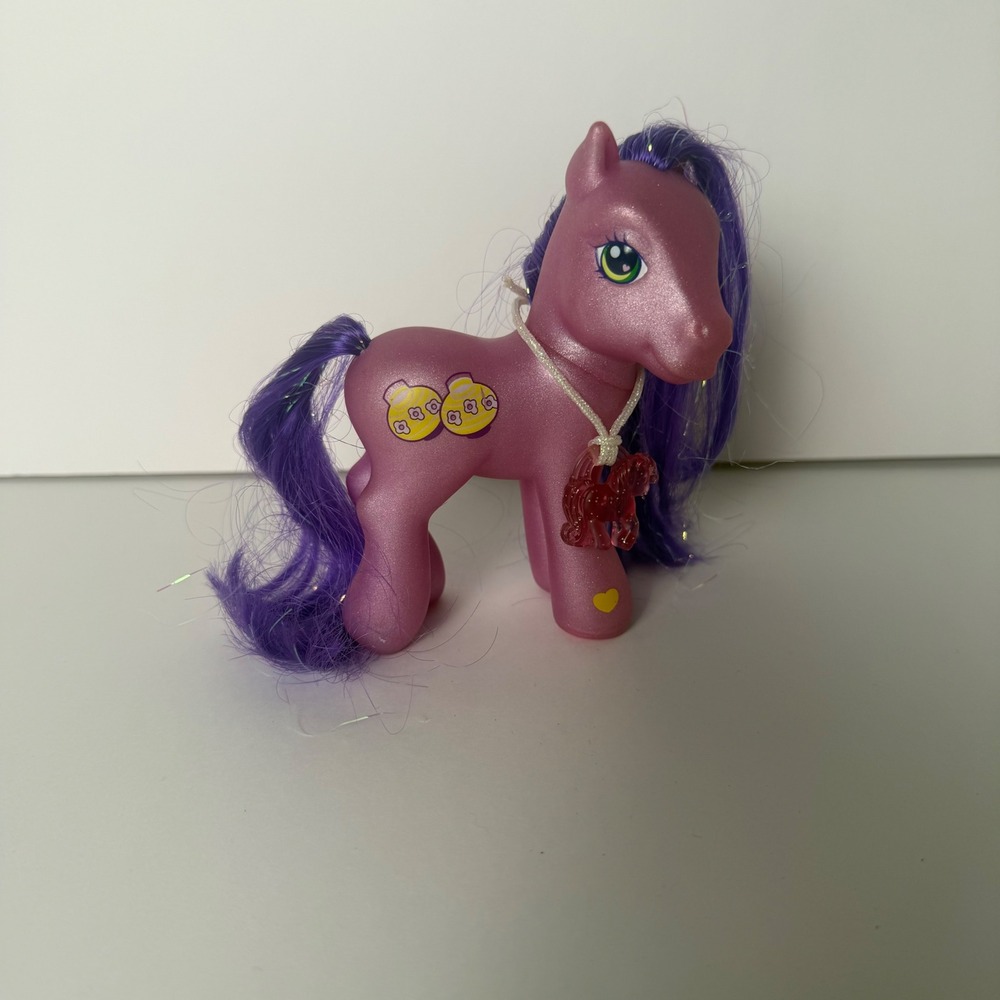 My Little Pony G3 Peri Winkle Purple Shimmer Tinsel Hair Necklace 2000s MLP Toy